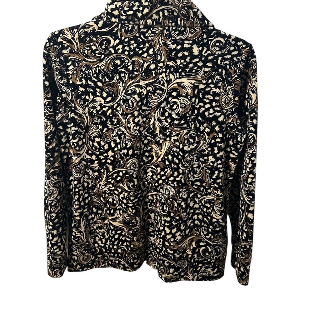 Karen Scott Black and Gold Patterned lightweight jacket - Picture 3 of 4